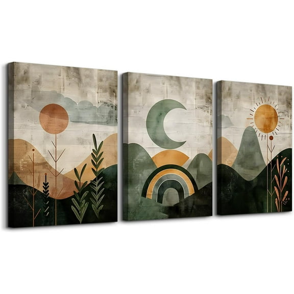 FCCUYE Canvas Prints Art 3 Piece Abstract Wall Art For Living Room Bedroom Wall Decor Modern Office Decorations Color Block Wall Paintings Pictures Artwork Hotel Minimalist Aesthetic Home Decor