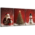 thumbnail image 1 of FCCUYE Christmas Canvas Wall Art - Set of 3 Framed 12x16in Three Snowmen and Santa Claus Decoration, Vintage Winter Wall Art For Home, Office or Farmhouse - Holiday Poster & Wall Decor, 1 of 6