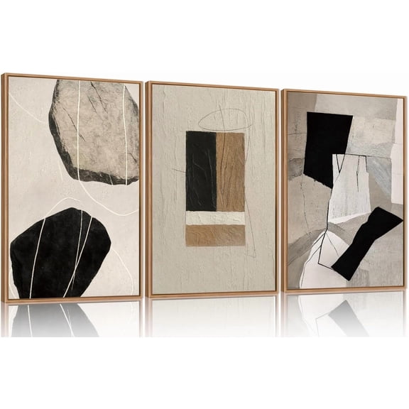 FCCUYE Dark Floral Canvas Wall Art Set, Framed Vintage Moody Flower Wall Decor, Large Black Botanical Wall Painting, Academia Art Print 3 Piece 16x24 Inches for Living Room, Bedroom, Office