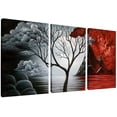 thumbnail image 1 of FCCUYE Extra Large Size Framed Canvas Art Prints Wall Art the Cloud Tree Abstract Pictures Paintings for Living Room Home Office Decorations Contemporary Artwork 3 Panels Black Frame, 1 of 6