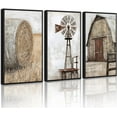 thumbnail image 1 of FCCUYE Farmhouse Wall Art Vintage Rustic Windmill Barn Cornfield Pictures d Painting Landscape Countryside Rural Canvas Artwork Home Decor Ready to Hang 11x14in - Black d, 1 of 7