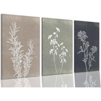 FCCUYE Floral Wall Art Line Flower Canvas Print Pink Botanical Pictures Poster Home Wall Decor d Minimalist Painting Artwork Set of 3 for Bedroom,Living Room Bathroom 16"x24"