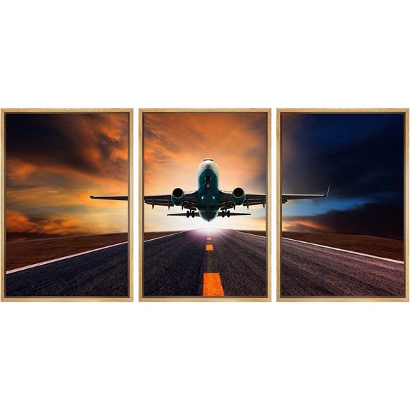 FCCUYE Framed Canvas Print Wall Art Set Black & White Duotone Motorcycle Engine Vehicles Transportation Photography Realism Decorative Scenic for Living Room, Bedroom, Office - 16"x24"x3 Black