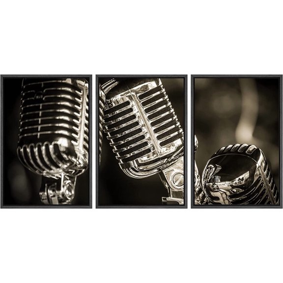 FCCUYE Framed Canvas Print Wall Art Set Black & White Duotone Motorcycle Engine Vehicles Transportation Photography Realism Decorative Scenic for Living Room, Bedroom, Office - 16"x24"x3 Black