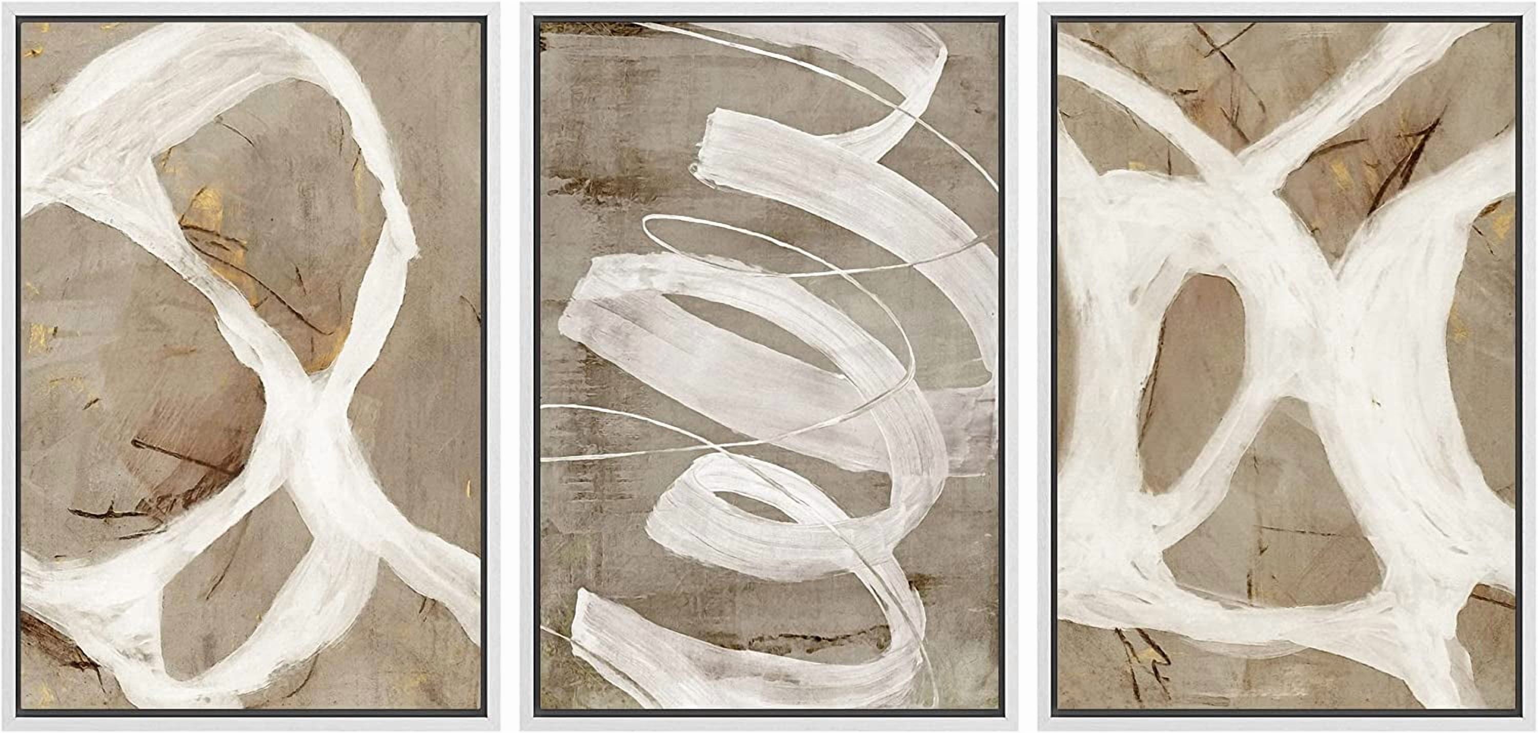 FCCUYE Framed Canvas Print Wall Art Set Grunge Blue Watercolor ...