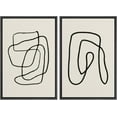 thumbnail image 1 of FCCUYE Framed Canvas Print Wall Art Set Mid-Century Geometric Ring Collage Abstract Shapes Illustrations Modern Art Minimal Boho Relax/Calm for Living Room, Bedroom, Office - 16"x24"x2 Natural, 1 of 6