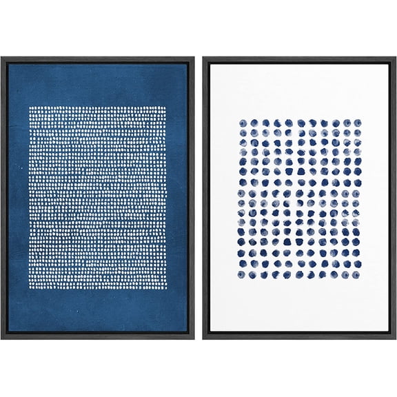 FCCUYE Framed Canvas Print Wall Art Set Mid-Century Geometric Ring Collage Abstract Shapes Illustrations Modern Art Minimal Boho Relax/Calm for Living Room, Bedroom, Office - 16"x24"x2 Natural