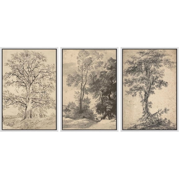 FCCUYE Framed Canvas Print Wall Art Set Soft Hydrangea Floral Subtle Blue and Green Hues Illustrations Modern Art Relax/Calm for Living Room, Bedroom, Office - 16"x24"x3 White