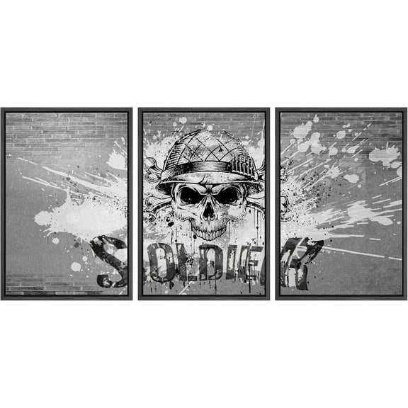 FCCUYE Framed Canvas Print Wall Art Set Spray Paint Style Andy Warhol Graffiti & Street Art Comic Book Illustrations Modern Art Urban Portrait for Living Room, Bedroom, Office - 16"x24"x3 White