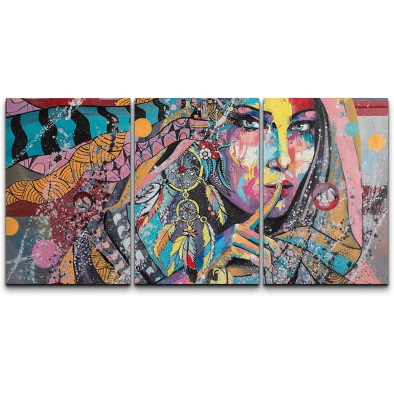 FCCUYE Framed Canvas Print Wall Art Set Spray Paint Style Andy Warhol Graffiti & Street Art Comic Book Illustrations Modern Art Urban Portrait for Living Room, Bedroom, Office - 16"x24"x3 White