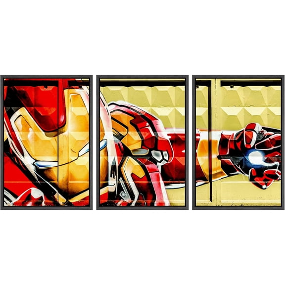 FCCUYE Framed Canvas Print Wall Art Set Spray Paint Style Andy Warhol Graffiti & Street Art Comic Book Illustrations Modern Art Urban Portrait for Living Room, Bedroom, Office - 16"x24"x3 White