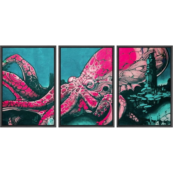 FCCUYE Framed Canvas Print Wall Art Set Spray Paint Style Andy Warhol Graffiti & Street Art Comic Book Illustrations Modern Art Urban Portrait for Living Room, Bedroom, Office - 16"x24"x3 White