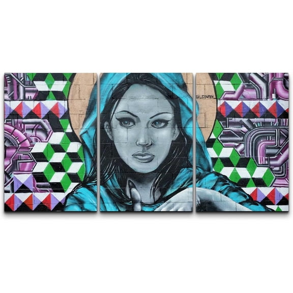 FCCUYE Framed Canvas Print Wall Art Set Spray Paint Style Andy Warhol Graffiti & Street Art Comic Book Illustrations Modern Art Urban Portrait for Living Room, Bedroom, Office - 16"x24"x3 White