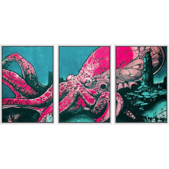 FCCUYE Framed Canvas Print Wall Art Set Spray Paint Style Andy Warhol Graffiti & Street Art Comic Book Illustrations Modern Art Urban Portrait for Living Room, Bedroom, Office - 16"x24"x3 White