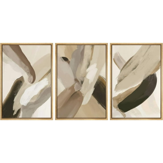 FCCUYE Framed Canvas Print Wall Art Set Vintage Floral Rustic Botanical Illustrations Modern Art Bohemian Nordic Relax/Calm for Living Room, Bedroom, Office - 16"x24"x3 Black