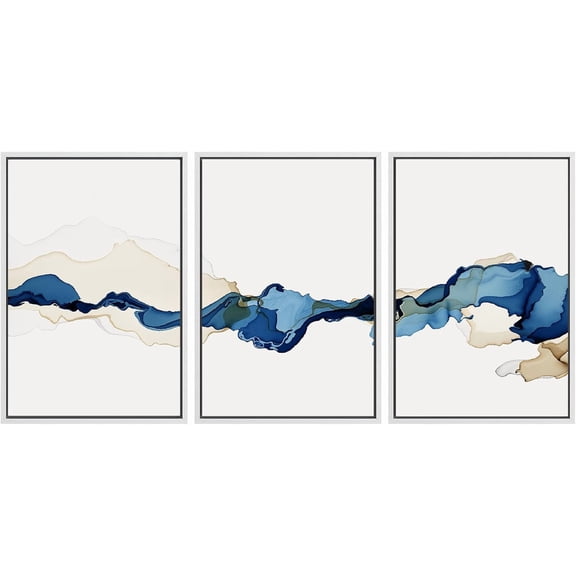 FCCUYE Framed Canvas Print Wall Art Set Winter Fog Mist Pine Tree Mountain Forest Nature Wilderness Photography Modern Art Landscape Relax/Calm for Living Room, Bedroom, Office - 16"x24"x3 White