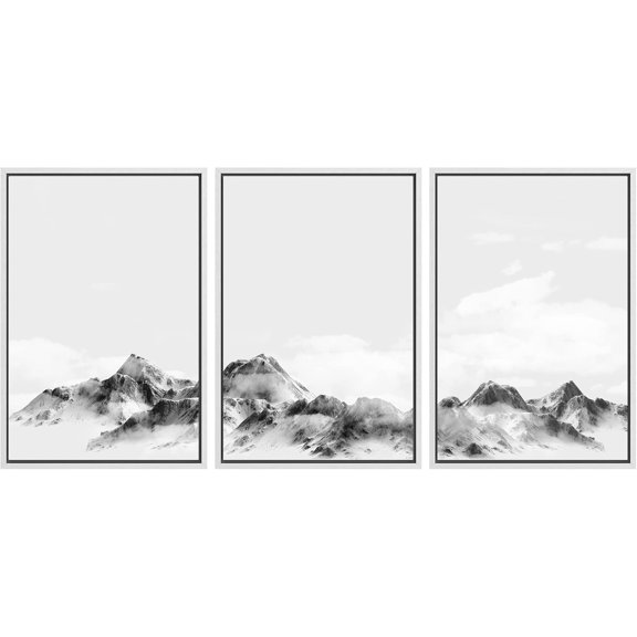 FCCUYE Framed Canvas Print Wall Art Set Winter Solitude Bare Trees and Snowy Landscape Illustrations Modern Colorful Ultra for Living Room, Bedroom, Office - 16"x24"x3 Natural