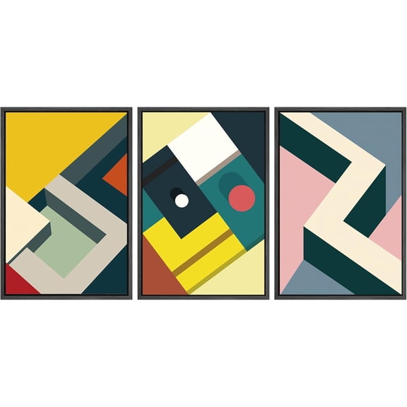 FCCUYE Framed Canvas Print Wall Art Set Winter Solitude Bare Trees and Snowy Landscape Illustrations Modern Colorful Ultra for Living Room, Bedroom, Office - 16"x24"x3 Natural