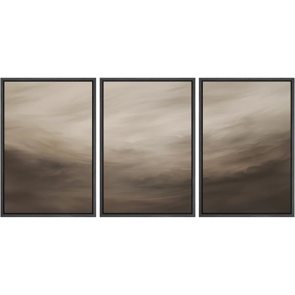 FCCUYE Framed Canvas Print Wall Art Set Winter Solitude Bare Trees and Snowy Landscape Illustrations Modern Colorful Ultra for Living Room, Bedroom, Office - 16"x24"x3 Natural