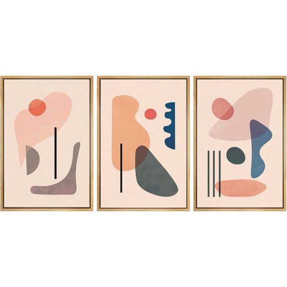 FCCUYE Framed Canvas Print Wall Art Set Winter Solitude Bare Trees and Snowy Landscape Illustrations Modern Colorful Ultra for Living Room, Bedroom, Office - 16"x24"x3 Natural