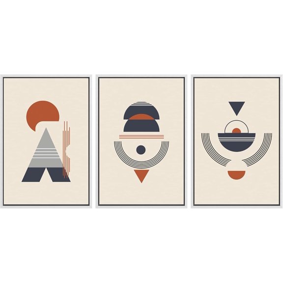 FCCUYE Framed Canvas Print Wall Art Set Winter Solitude Bare Trees and Snowy Landscape Illustrations Modern Colorful Ultra for Living Room, Bedroom, Office - 16"x24"x3 Natural