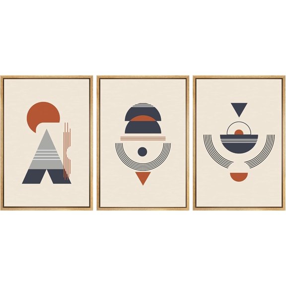 FCCUYE Framed Canvas Print Wall Art Set Winter Solitude Bare Trees and Snowy Landscape Illustrations Modern Colorful Ultra for Living Room, Bedroom, Office - 16"x24"x3 Natural