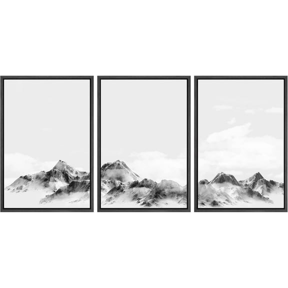 FCCUYE Framed Canvas Print Wall Art Set Winter Solitude Bare Trees and Snowy Landscape Illustrations Modern Colorful Ultra for Living Room, Bedroom, Office - 16"x24"x3 Natural