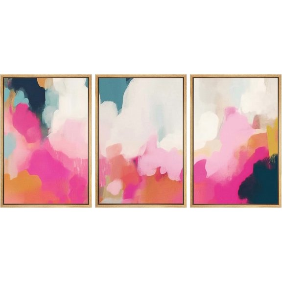 FCCUYE Framed Canvas Print Wall Art Set Winter Solitude Bare Trees and Snowy Landscape Illustrations Modern Colorful Ultra for Living Room, Bedroom, Office - 16"x24"x3 Natural