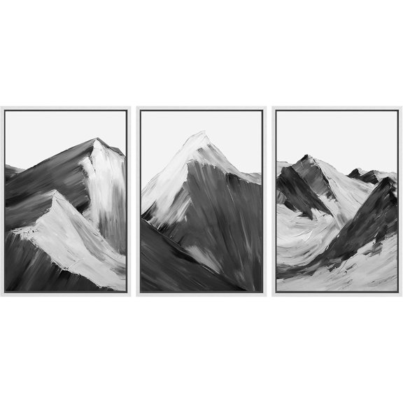 FCCUYE Framed Canvas Print Wall Art Set Winter Solitude Bare Trees and Snowy Landscape Illustrations Modern Colorful Ultra for Living Room, Bedroom, Office - 16"x24"x3 Natural