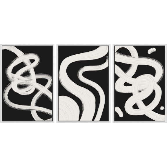 FCCUYE Framed Canvas Print Wall Art Set Winter Solitude Bare Trees and Snowy Landscape Illustrations Modern Colorful Ultra for Living Room, Bedroom, Office - 16"x24"x3 Natural