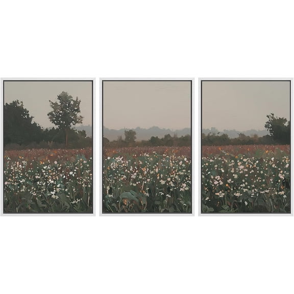 FCCUYE Framed Canvas Print Wall Art Set Winter Solitude Bare Trees and Snowy Landscape Illustrations Modern Colorful Ultra for Living Room, Bedroom, Office - 16"x24"x3 Natural