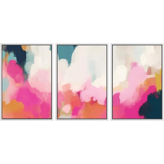 FCCUYE Framed Canvas Print Wall Art Set Winter Solitude Bare Trees and Snowy Landscape Illustrations Modern Colorful Ultra for Living Room, Bedroom, Office - 16"x24"x3 Natural