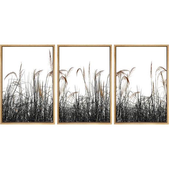 FCCUYE Framed Canvas Print Wall Art Set Winter Solitude Bare Trees and Snowy Landscape Illustrations Modern Colorful Ultra for Living Room, Bedroom, Office - 16"x24"x3 Natural
