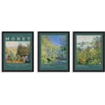 thumbnail image 1 of FCCUYE Framed Forest Landscape Wall Art, Set of 3 Purple Misty Mountain Range Pine Tree Wall Decor Prints, Nature Wilderness Wall Décor for Living Room, Bedroom - 12"x16" Black, 1 of 6