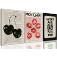 thumbnail image 1 of FCCUYE Framed Vintage Good Times Ticket Canvas Wall Art Retro Guest Check What If It All Works Out Prints Poster Set of 3 Luck You 8 Ball Cherry Painting Home Decor Picture for Bar Cart Dorm 16"x24", 1 of 6