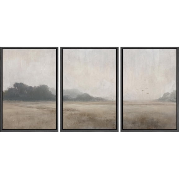 FCCUYE Framed Wall Art Print Set Vintage Wildflower Meadow with Colorful Blooms Illustrations Modern Art Boho Decorative Colorful Chic for Living Room, Bedroom, Office - 16"x24"x3 Natural