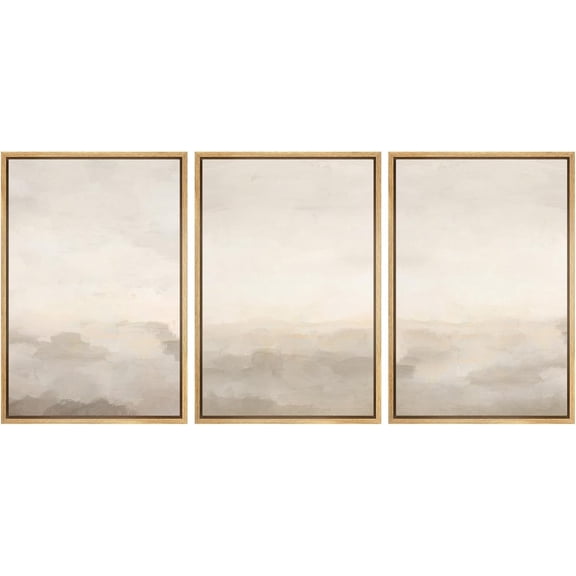 FCCUYE Framed Wall Art Print Set Vintage Wildflower Meadow with Colorful Blooms Illustrations Modern Art Boho Decorative Colorful Chic for Living Room, Bedroom, Office - 16"x24"x3 Natural