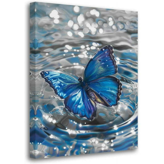 FCCUYE Landscape Forest Canvas Wall Art Foggy Mountain Birds Pictures, Nature Blue Scenery Paintings for Living Room Prints Artwork d for Bedroom Bathroom kitchen Office Home Decor 12"x16"x3