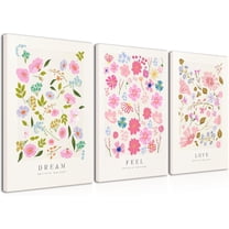 FCCUYE Matisse Picasso Pink Canvas Wall Art d Set of 3 Abstract Flower Market Prints Cute Posters Aesthetic Pictures Paintings Wall Decor for Girls Bedroom Apartment Living Room 12x16in