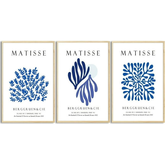 FCCUYE Matisse Picasso Pink Canvas Wall Art d Set of 3 Abstract Flower Market Prints Cute Posters Aesthetic Pictures Paintings Wall Decor for Girls Bedroom Apartment Living Room 12x16in