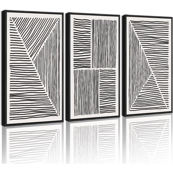 FCCUYE Mid-Century Modern d Wall Art Minimalist Abstract Boho Neutral Line Wall Decor Geometric Artwork Kitchen Dining Room 11x14in Natural d