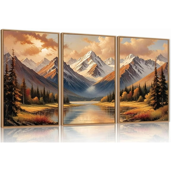 FCCUYE Modern Abstract Canvas Wall Art Set of 3, Framed Neutral Wall Decor, Large Black White Wall Painting, Beige Cream 16x24 Inch Prints Artworks for Living Room, Bedroom, Dining Room, Office