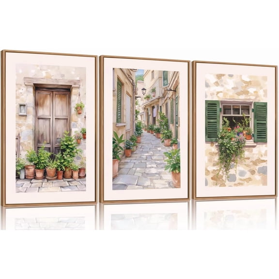 FCCUYE Modern Abstract Canvas Wall Art Set of 3, Framed Neutral Wall Decor, Large Black White Wall Painting, Beige Cream 16x24 Inch Prints Artworks for Living Room, Bedroom, Dining Room, Office