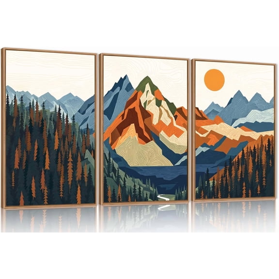 FCCUYE Modern Abstract Canvas Wall Art Set of 3, Framed Neutral Wall Decor, Large Black White Wall Painting, Beige Cream 16x24 Inch Prints Artworks for Living Room, Bedroom, Dining Room, Office