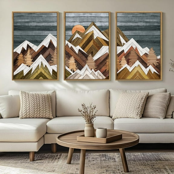 FCCUYE Neutral Abstract Wall Art Beige Large Wall Decor Boho Mid Century Modern Artwork Art Print for Living Room Bedroom Office 24"x36" Set of 3 Gift