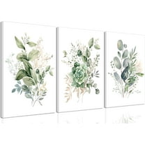 FCCUYE Sage Green Botanical Posters Wall Art Set of 3 Eucalyptus Leaf Floral Wall Decor. Boho Plant Prints Posters Painting Picture for Bedroom Living Room Bathroom12x16in Und