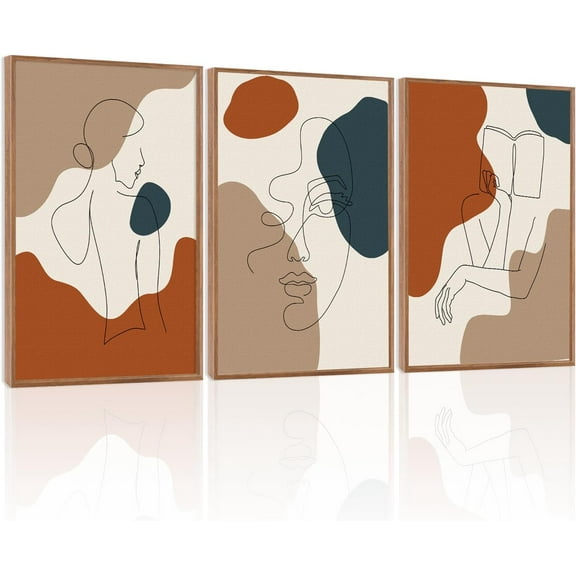 FCCUYE Southwest Wall Decor Cactus Pictures Wall Art Set of 3(12”X16”) Boho d Wall Art Canvas Aztec Wall Decor Large Desert Wall Art Sun Moon Symmetry Western Landscape Decor for Bedroom Saloon