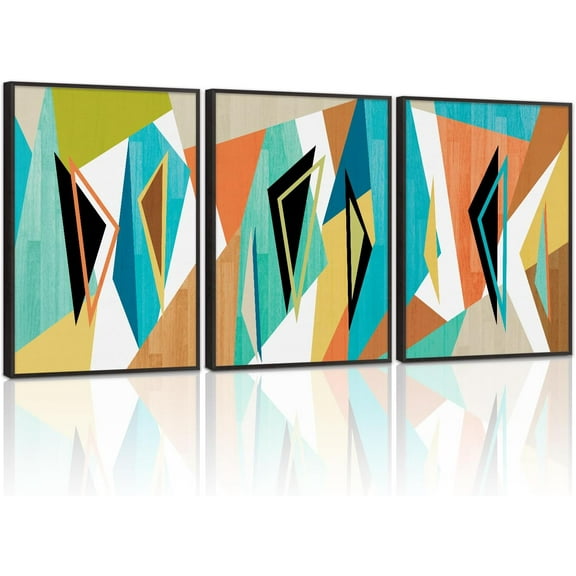 FCCUYE Southwest Wall Decor Cactus Pictures Wall Art Set of 3(12”X16”) Boho d Wall Art Canvas Aztec Wall Decor Large Desert Wall Art Sun Moon Symmetry Western Landscape Decor for Bedroom Saloon