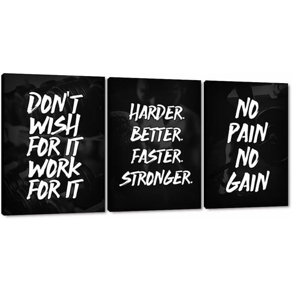 FCCUYE Successful Quotes Canvas Wall Art 3 Pieces Focus Believe Discipline Inspirational Print Posters for Office Wall Decor Framed Ready to Hang-20”W x 28”Hx3pcs