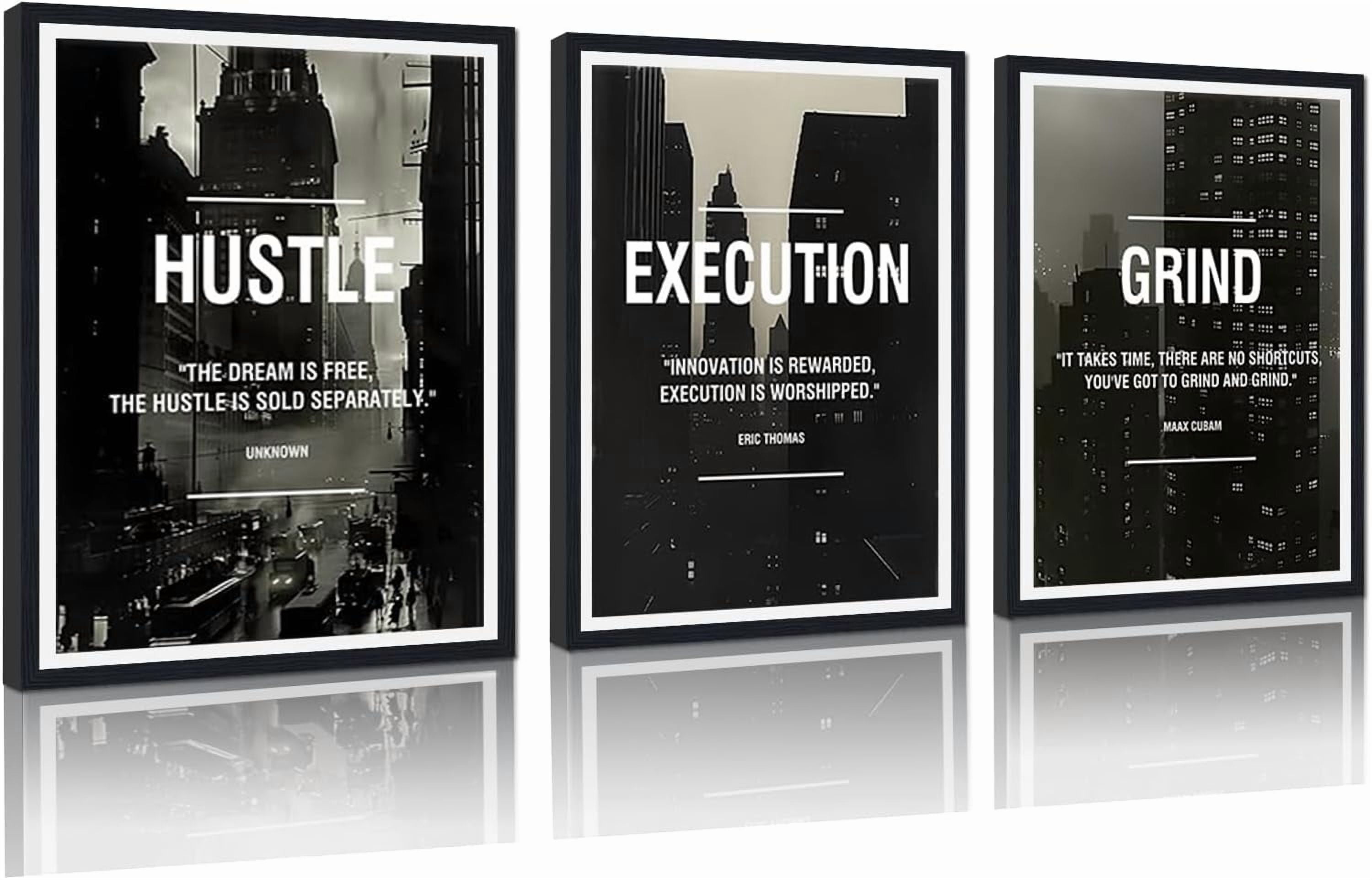 FCCUYE Successful Quotes Canvas Wall Art 3 Pieces Focus Believe ...